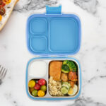 Eazy Kids – Premium Stainless Steel Lunch Box 710ml – Leakproof 3-Compartment Lunch Box for Kids, Blue