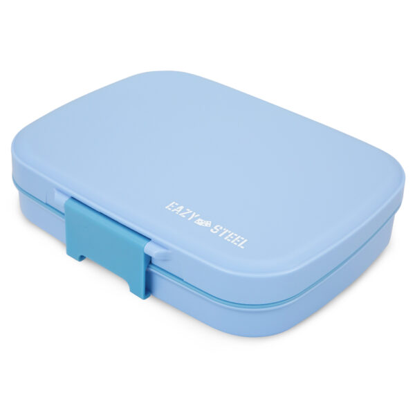 Eazy Kids – Premium Stainless Steel Lunch Box 710ml – Leakproof 3-Compartment Lunch Box for Kids, Blue