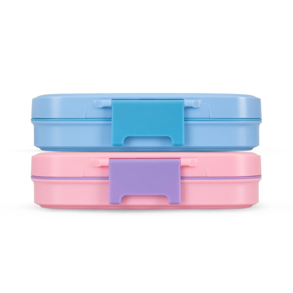 Eazy Kids – Premium Stainless Steel Lunch Box 710ml – Leakproof 3-Compartment Lunch Box for Kids, Blue