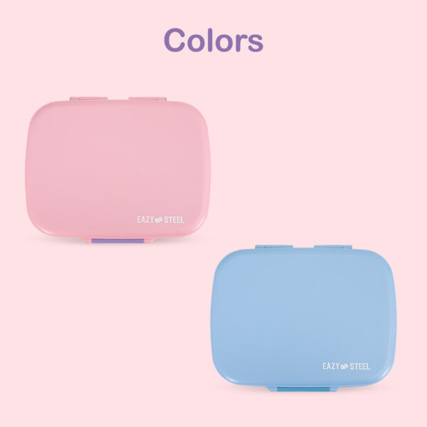Eazy Kids – Premium Stainless Steel Lunch Box 710ml – Leakproof 3-Compartment Lunch Box for Kids, Pink