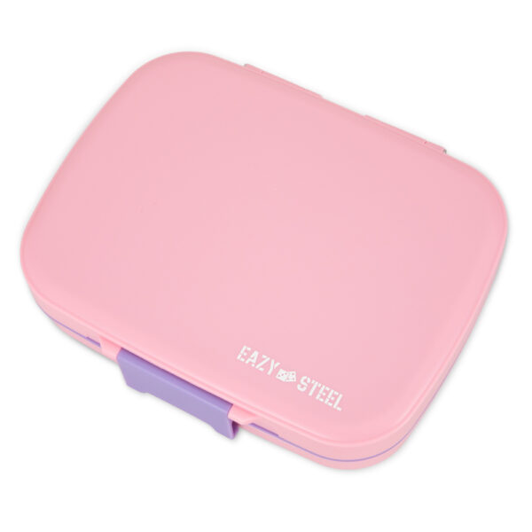 Eazy Kids – Premium Stainless Steel Lunch Box 710ml – Leakproof 3-Compartment Lunch Box for Kids, Pink