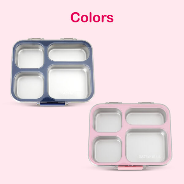 Eazy Kids – Stainless Steel Bento Lunch Box w/ Tritan Lid, Pink