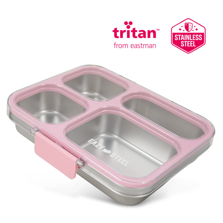 Eazy Kids - Stainless Steel Bento Lunch Box w/ Tritan Lid, Pink