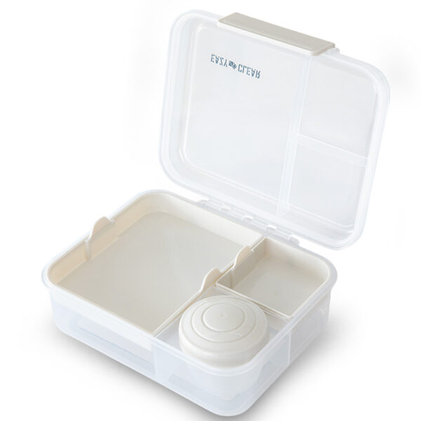 Eazy Kids 3/4/5 Compartment Convertible 1650ml Bento Lunch Box with 150ml Gravy Bowl – Grey