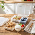 Eazy Kids 3/4/5 Compartment Convertible 1650ml Bento Lunch Box with 150ml Gravy Bowl – Grey