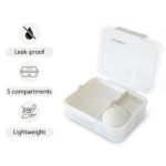Eazy Kids 3/4/5 Compartment Convertible 1650ml Bento Lunch Box with 150ml Gravy Bowl – Grey