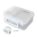 Eazy Kids 3/4/5 Compartment Convertible 1650ml Bento Lunch Box with 150ml Gravy Bowl – Grey