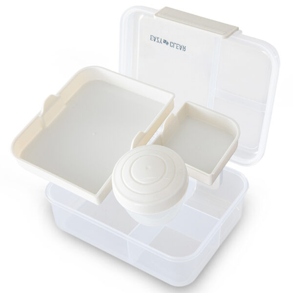 Eazy Kids 3/4/5 Compartment Convertible 1650ml Bento Lunch Box with 150ml Gravy Bowl – Grey