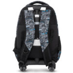 Eazy Kids – 17” 3-Piece Trolley School Backpack Set for Kids – Gaming Design with Lunch Bag & Pencil Case, Grey