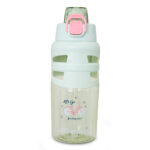 Eazy Kids – Flip Top Water Bottle 750ml – BPA Free Spout & Straw Bottle for Kids, Bicycle Mint