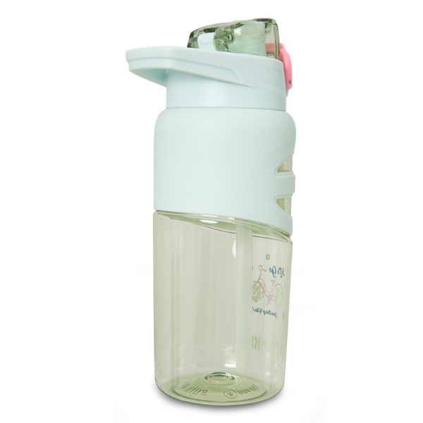 Eazy Kids – Flip Top Water Bottle 750ml – BPA Free Spout & Straw Bottle for Kids, Bicycle Mint