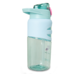 Eazy Kids – Flip Top Water Bottle 750ml – BPA Free Spout & Straw Bottle for Kids, Flamingo Aqua