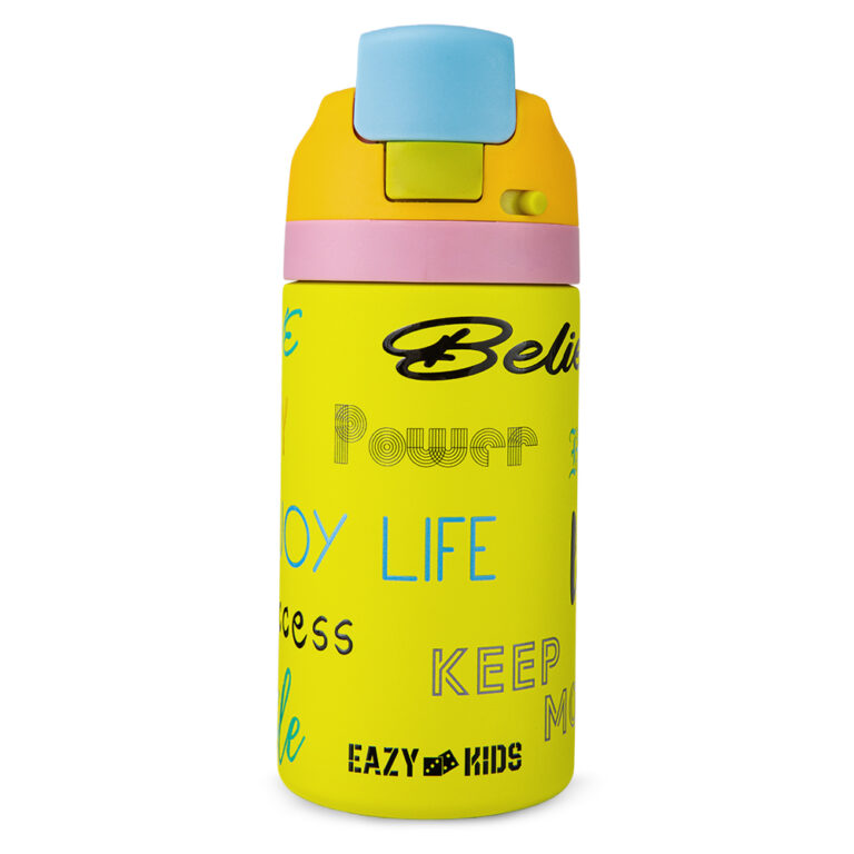 Eazy Kids - Stainless Steel Water Bottle Bling w/ Straw and Spout 445 mL Bling