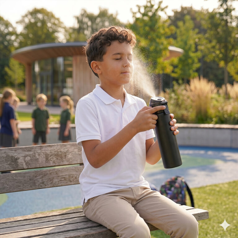 Eazy Kids - Insulated Stainless Steel Water Bottle w/Spray , 640ml Black