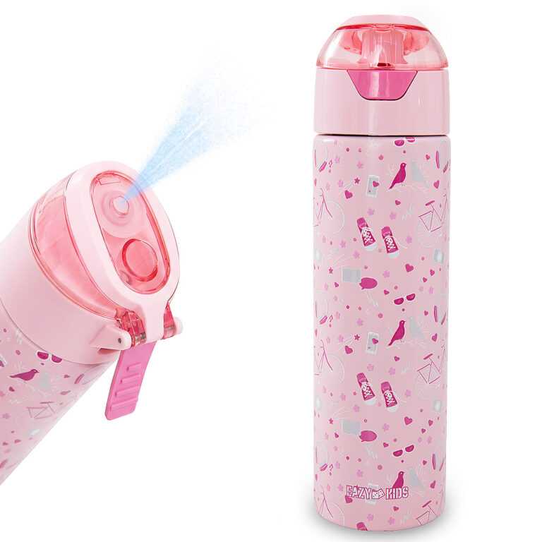 Eazy Kids - Insulated Stainless Steel Water Bottle w/Spray, Life 640ml - Pink