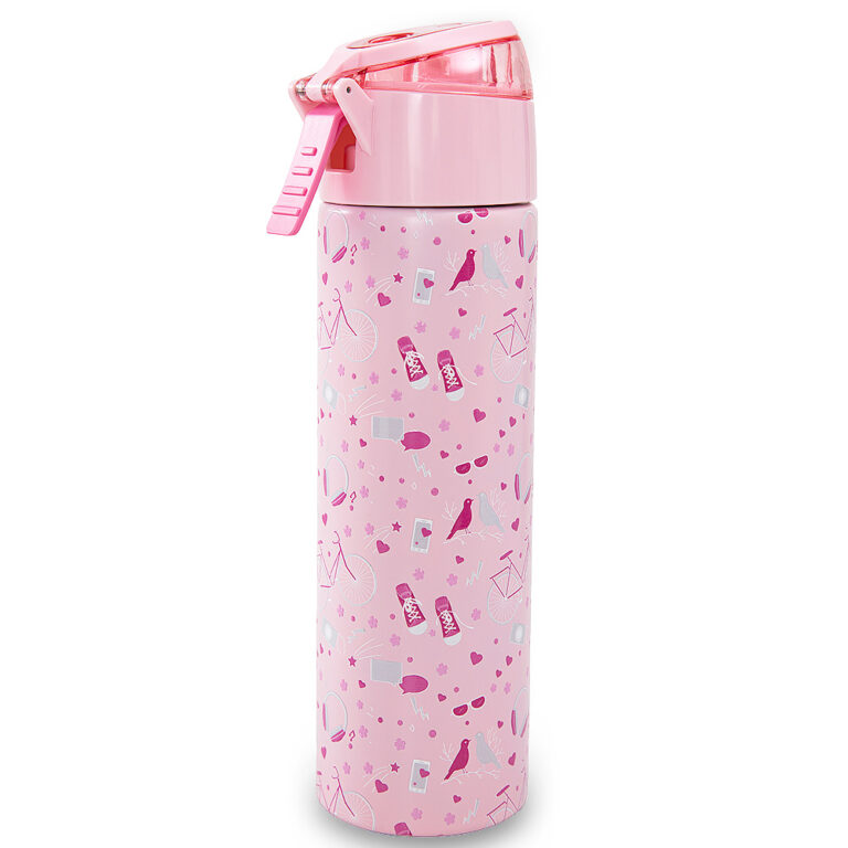 Eazy Kids - Insulated Stainless Steel Water Bottle w/Spray, Life 640ml - Pink