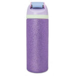 Eazy Kids – Glitter Stainless Steel Water Bottle 720ml – Double Wall Insulated, Spout Lid, Leakproof – Purple