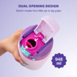 Eazy Kids – Stainless Steel Water Bottle Bling w/ Straw and Spout 948 mL Girl Power Bling