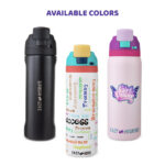 Eazy Kids – Stainless Steel Water Bottle Bling w/ Straw and Spout 948 mL Girl Power Bling