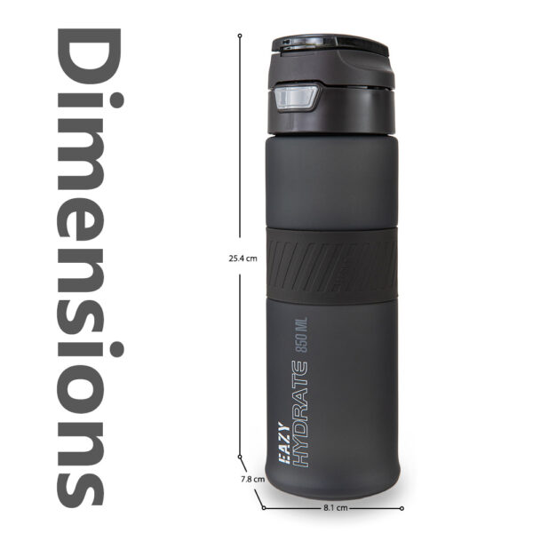 Eazy Kids – Tritan Water Bottle 850ml with Spout Lid & Handle – Phantom Black