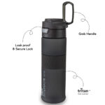 Eazy Kids – Tritan Water Bottle 850ml with Spout Lid & Handle – Phantom Black