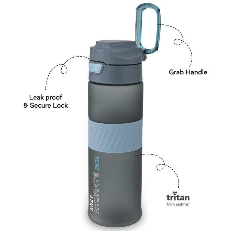 Eazy Kids - Tritan Water Bottle 850ml with Spout Lid & Handle - Storm Navy