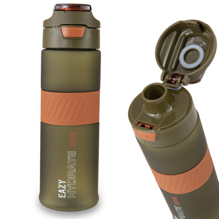 Eazy Kids - Tritan Water Bottle 850ml with Spout Lid & Handle - Olive Green