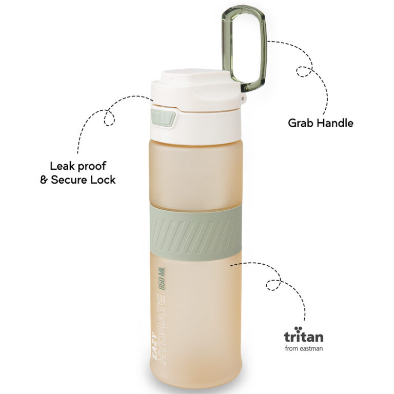 Eazy Kids - Tritan Water Bottle 850ml with Spout Lid & Handle - Ivory