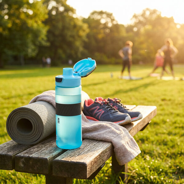 Eazy Kids – Tritan Water Bottle 850ml with Spout Lid & Handle – Ice Blue Blast
