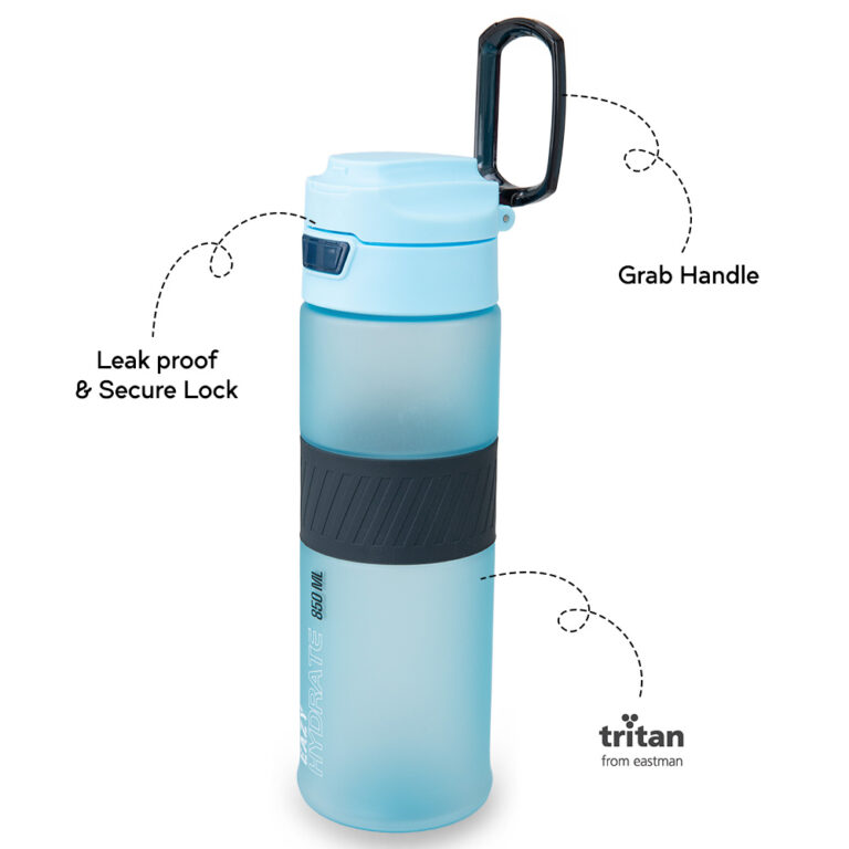 Eazy Kids - Tritan Water Bottle 850ml with Spout Lid & Handle - Ice Blue Blast