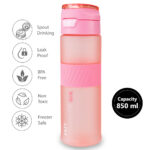 Eazy Kids – Tritan Water Bottle 850ml with Spout Lid & Handle – Candy Coral