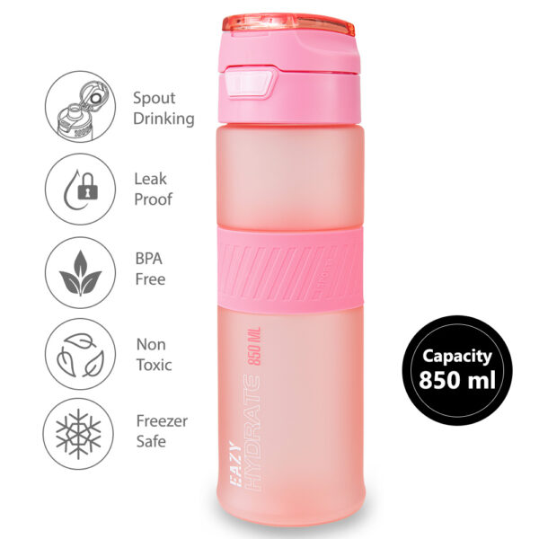 Eazy Kids – Tritan Water Bottle 850ml with Spout Lid & Handle – Candy Coral
