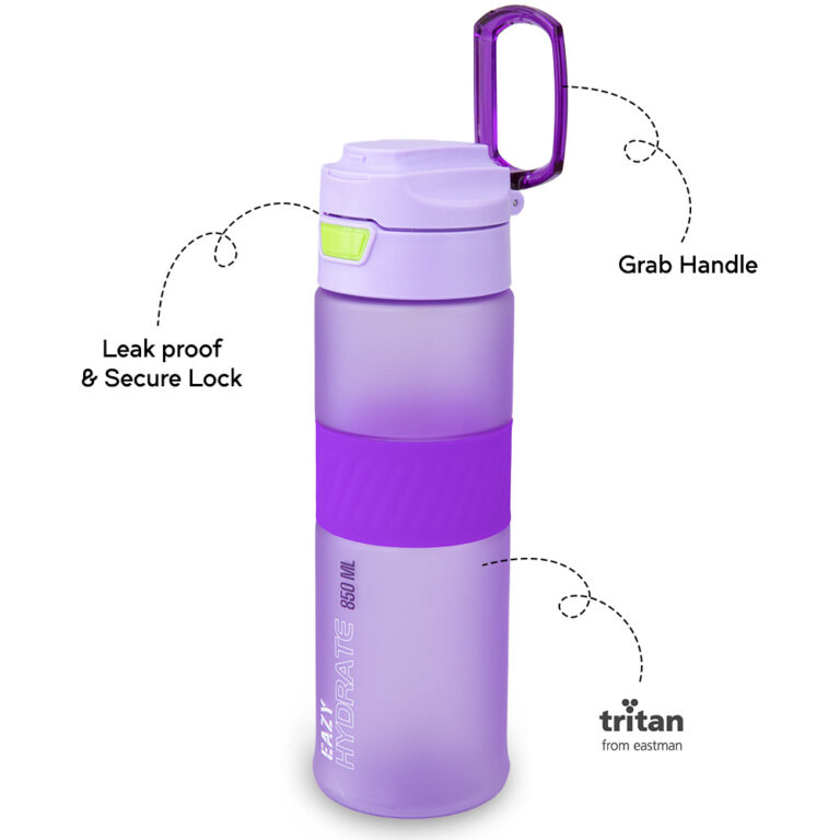 Eazy Kids - Tritan Water Bottle 850ml with Spout Lid & Handle - Lavender Pulse