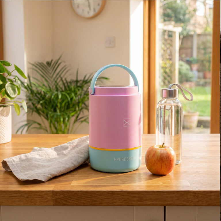 Hydrobrew - Triple Decker Stainless Steel Lunch Box w/ Spoon-Candy Cloud