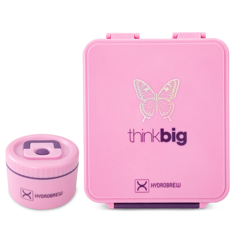 Hydrobrew - Bento Lunch Box w/Steel Food Jar - ThinkBig Pink