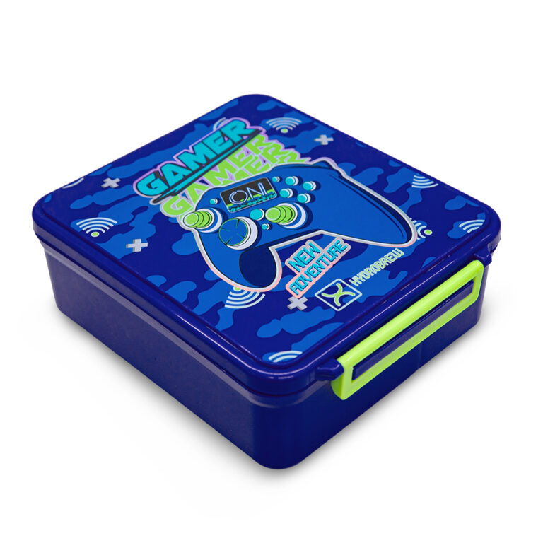 Hydrobrew - Bento Lunch Box w/Steel Food Jar - Gamer Blue
