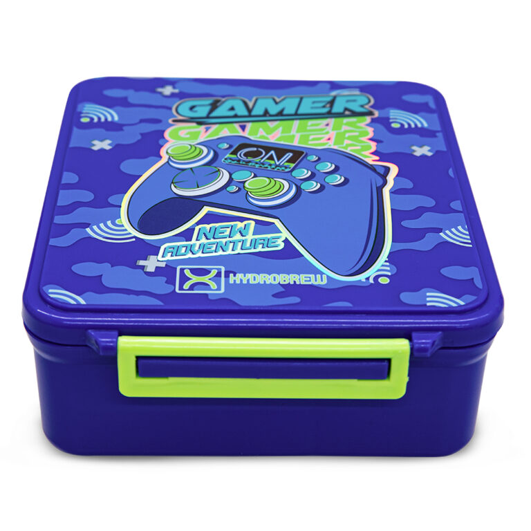 Hydrobrew - Bento Lunch Box w/Steel Food Jar - Gamer Blue