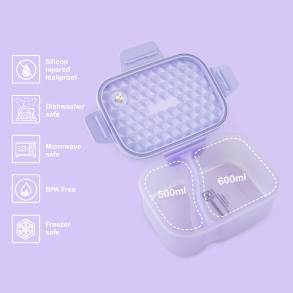 Hydrobrew – Smart Serve Bento Lunch Box 1100ml – Lavender Diamond