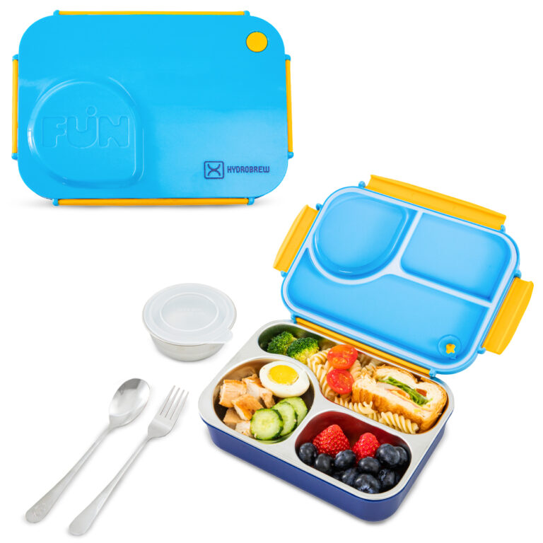 Hydrobrew - Steel Core Lunch Box 750ml + 150ml Food Jar w/ cutlery, Stainless Steel, Leakproof - OCEAN NAVY