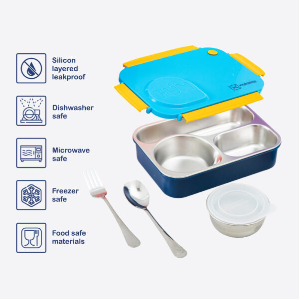 Hydrobrew – Steel Core Lunch Box 750ml + 150ml Food Jar w/ cutlery, Stainless Steel, Leakproof – OCEAN NAVY