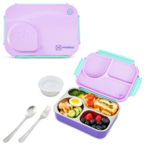 Hydrobrew – Steel Core Lunch Box 750ml + 150ml Food Jar w/ cutlery, Stainless Steel, Leakproof – BERRY CREAM
