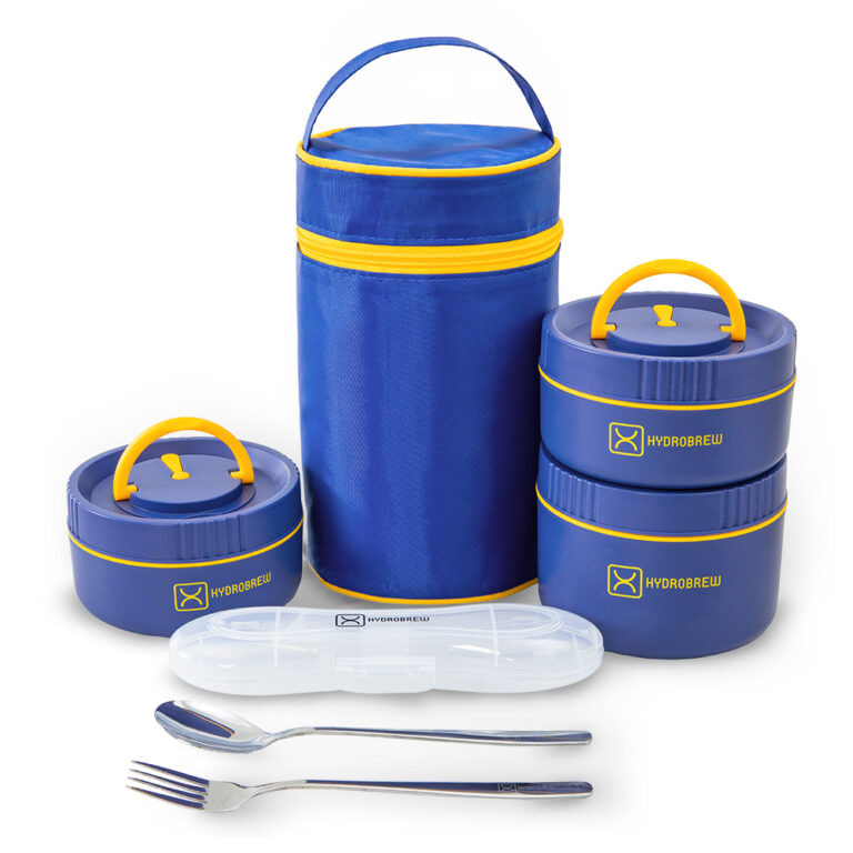Hydrobrew -  Trio Deck Lunch Box w/ Lunch Bag and Cutlery - Majestic Blue