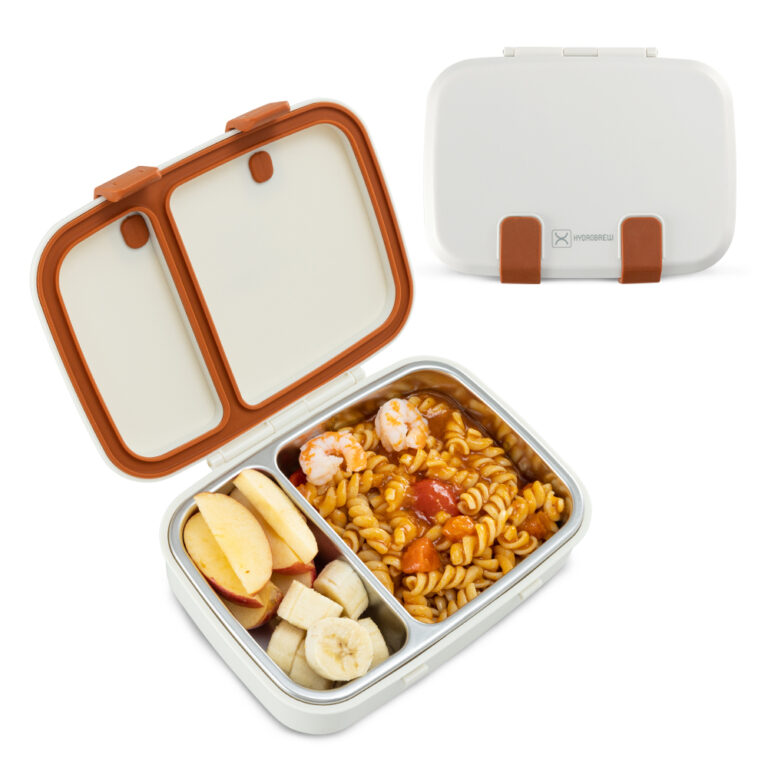 Hydrobrew - Steel Core Bento Stainless Steel Lunch Box – 839ml, 2 Compartment-Ivory Terracotta