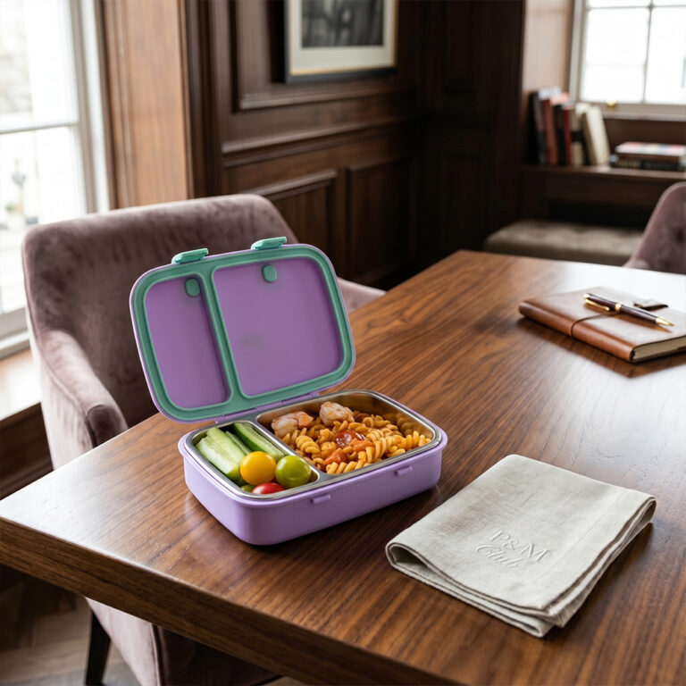Hydrobrew - Steel Core Bento Stainless Steel Lunch Box – 839ml, 2 Compartment-Orchid Mist