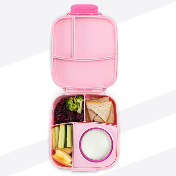 Hydrobrew – Mega Flex Bento Lunch Box 1864ml, Leakproof Lunch Container with Integrated 250ml Insulated Food Jar- Rose Silk