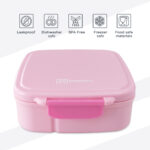 Hydrobrew – Mega Flex Bento Lunch Box 1864ml, Leakproof Lunch Container with Integrated 250ml Insulated Food Jar- Rose Silk