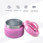 Hydrobrew – Mega Flex Bento Lunch Box 1864ml, Leakproof Lunch Container with Integrated 250ml Insulated Food Jar- Rose Silk