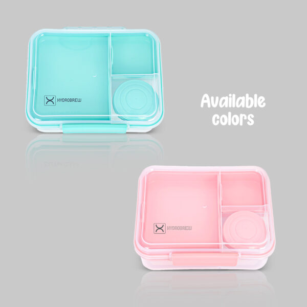 Hydrobrew – 3/4/5 Convertible 1650ml Bento Lunch Box – Blush Pink