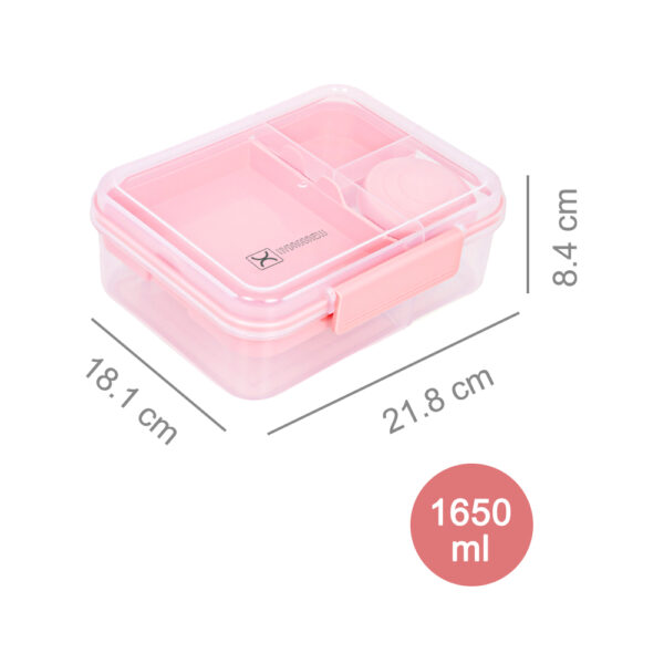 Hydrobrew – 3/4/5 Convertible 1650ml Bento Lunch Box – Blush Pink