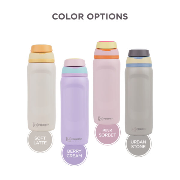Hydrobrew – Sip Switch Stainless Steel Water Bottle – Pink Sorbet